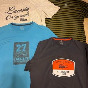 Lacoste lot of 7 Tee Shirts size XXL and 3XL.